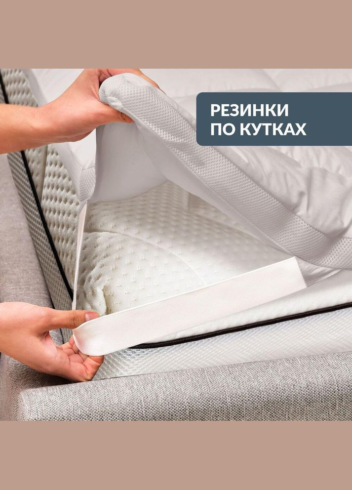 Наматрасник защитный 160x200 см с резинками по углам антиаллергенный супер плотный серый IDEIA (334726896)