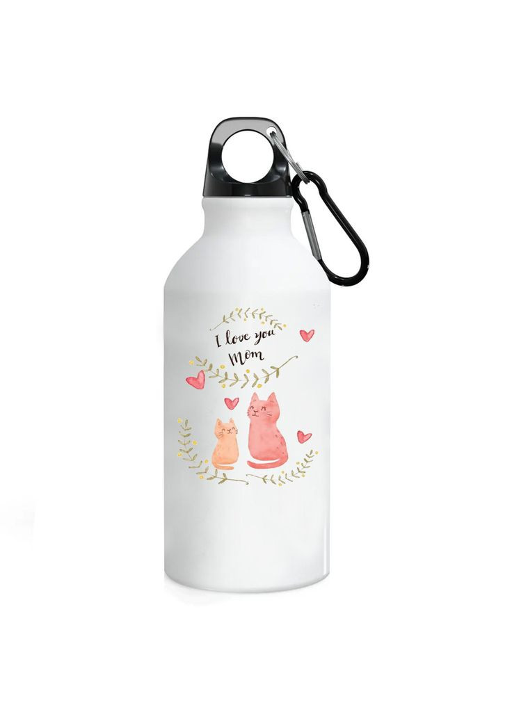 Фляга Для Мамы (бутылка) для воды с карабином 500 мл Металлическая (Туристическая, Для кемпинга, Для спорта) #10 500 мл Белый No Brand (323639617)