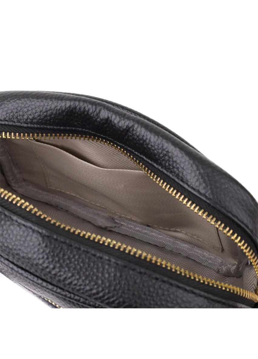 Сумка крос-боді через плече з натуральної шкіри жіноча маленька Чорний 40355 Vintage (361970418)