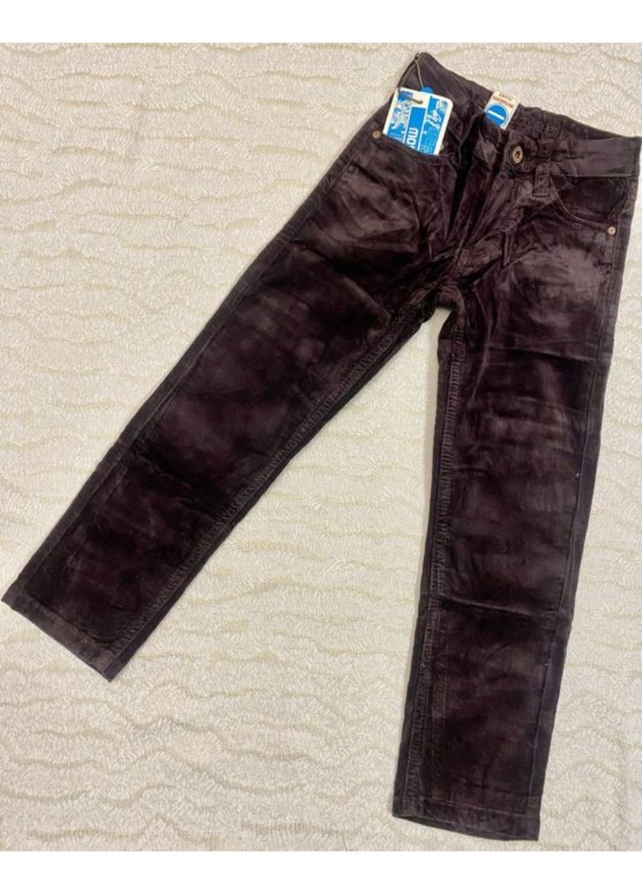 Коричневые зимние детские теплые вельветы на мальчика без флиса 128-152 No Brand