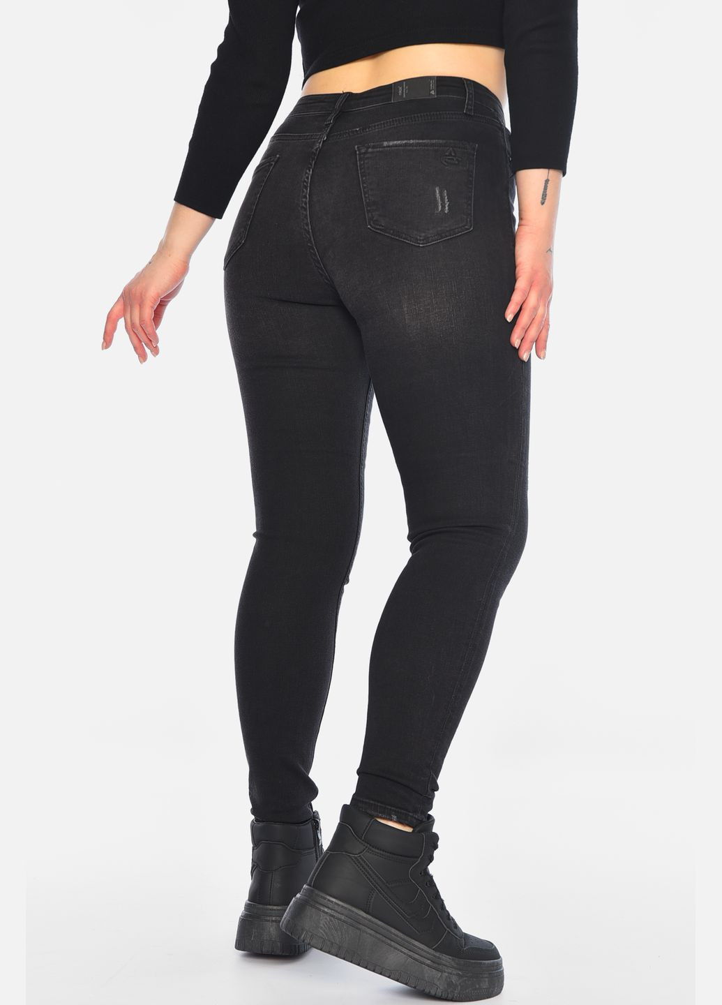 Джинси жіночі скінні чорного кольору Let's Shop - (315717065)