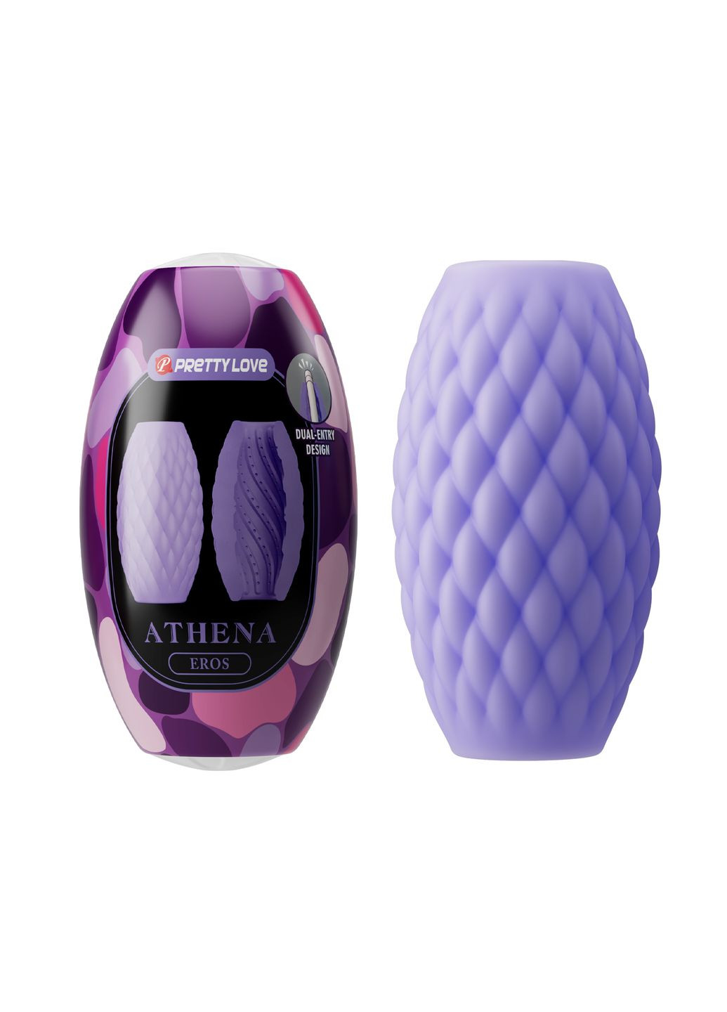 Мастурбатор яйце Athena Eros фіолет, 7.6 х 4.2 см Pretty Love (361670017)