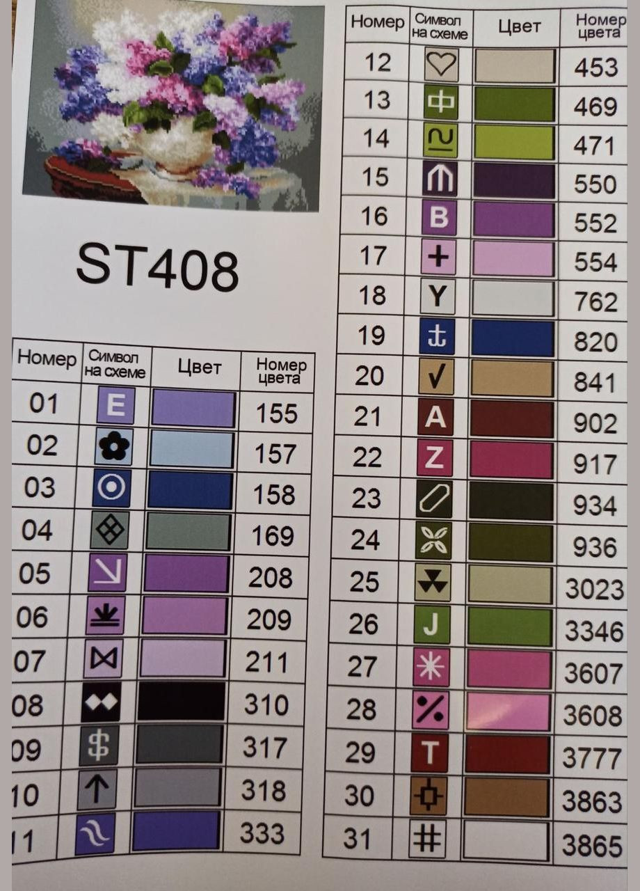 Алмазна мозаїка 30х40см Букет бузку ST408 ColorArt (299772639)