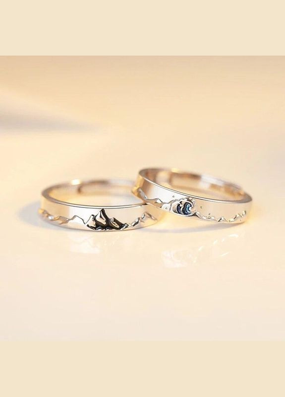 Мужское женское обручальное парное кольцо парные обручальные кольца Горы и Волны размер регулируемый 2 шт. Fashion Jewelry (285814498)