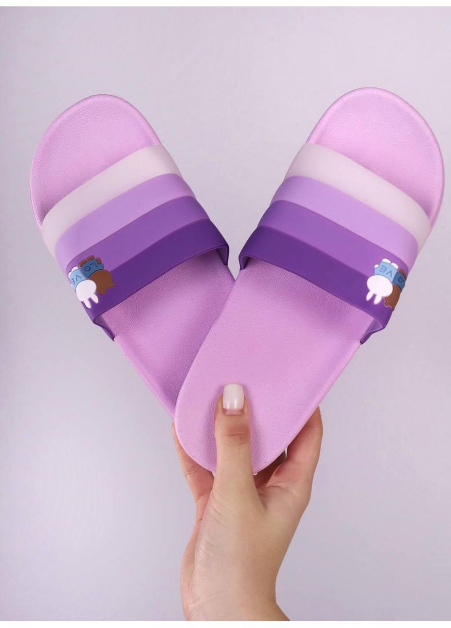 Сиреневые шлепанцы женские летние сиреневые силиконовые No Brand