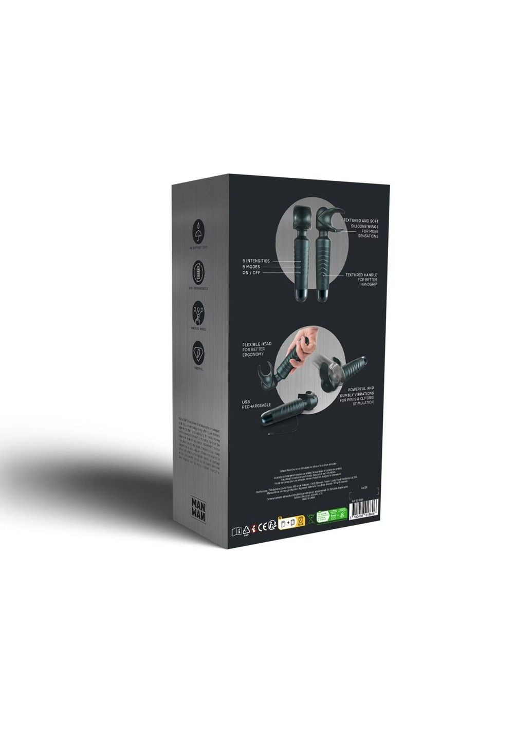 Мастурбатор-вібромасажер MAN.WAND EVO Pine Grey, чудово для пар, вібромінет Manwan (322740329)