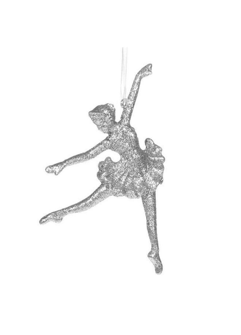Новогодняя подвеска Балерина серебряная 13037 Flora (360639285)
