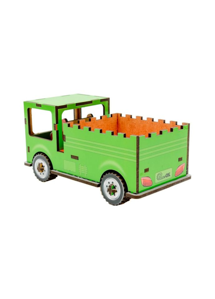 Дитячий дерев'яний 3D конструктор "Вантажівка" Puz-00929, 37 деталей PuzzleOK (315023049)