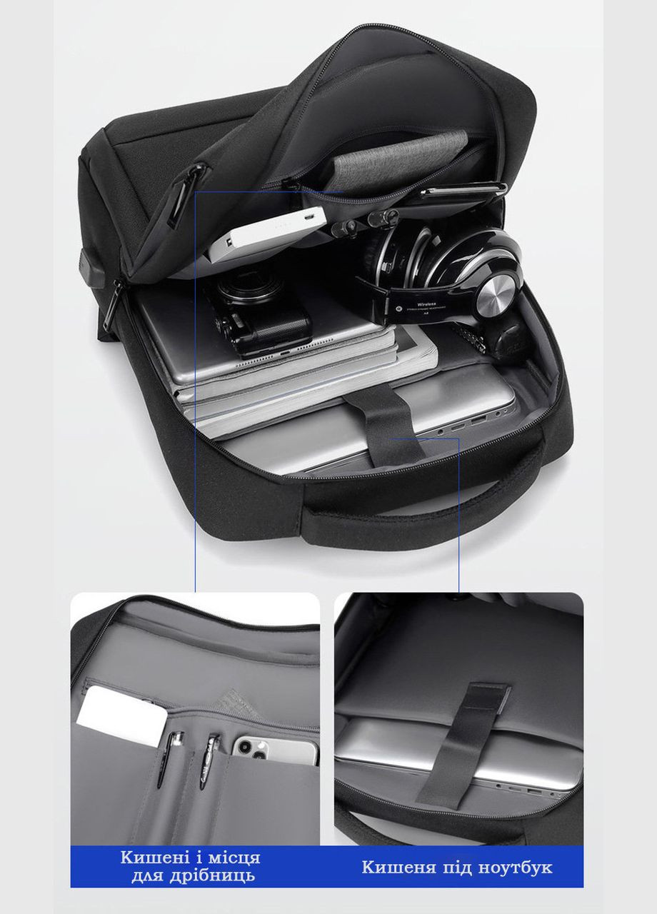 Рюкзак міський Oumantu 2106-1 з кишенею для ноутбука 15,6" USB-порт ( код: IBN045B ) Digital (325861913)