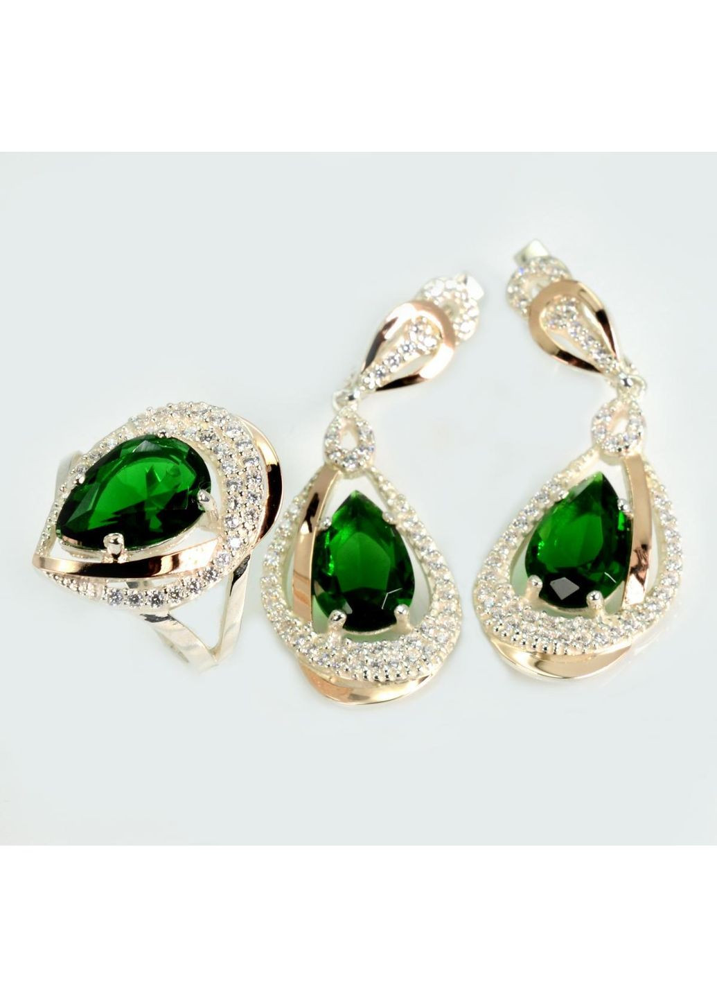 Серебряный набор с золотыми пластинами Silver Style (367268244)