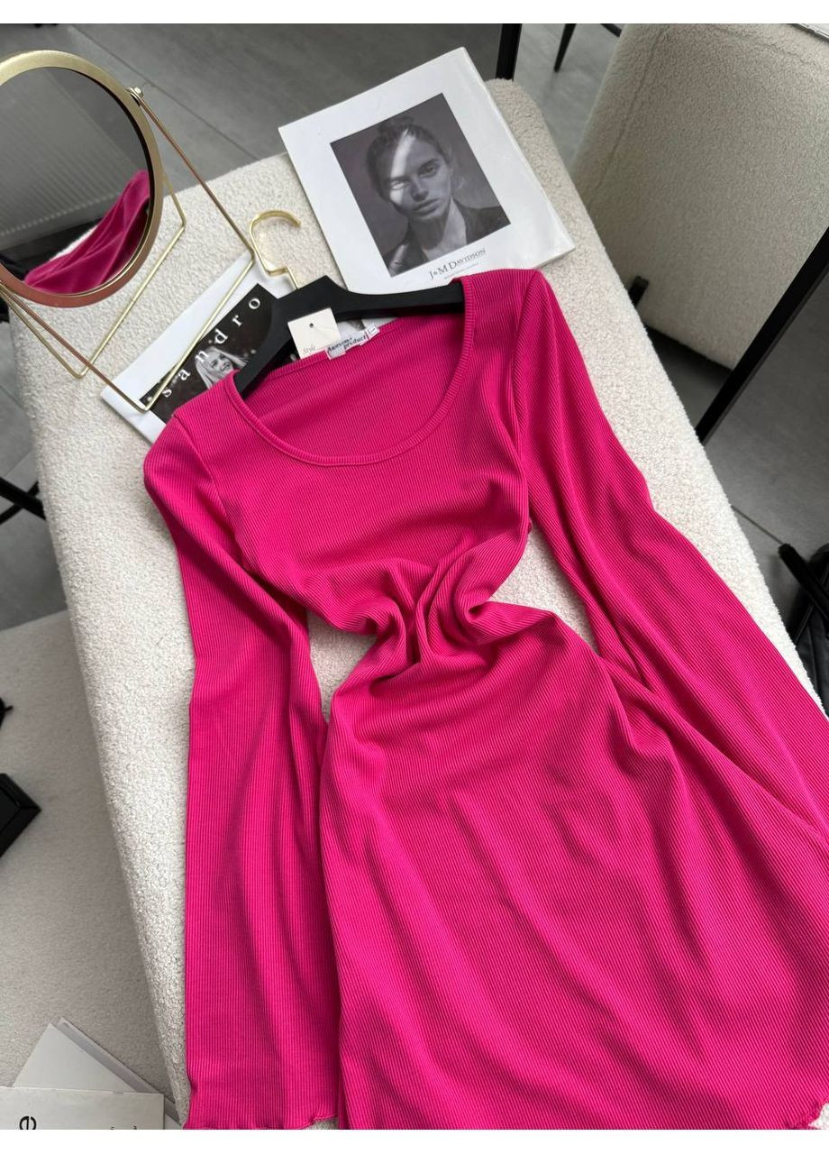 Малинова повсякденний, вечірня, кежуал, ділова жіноча сукня кльош No Brand однотонна