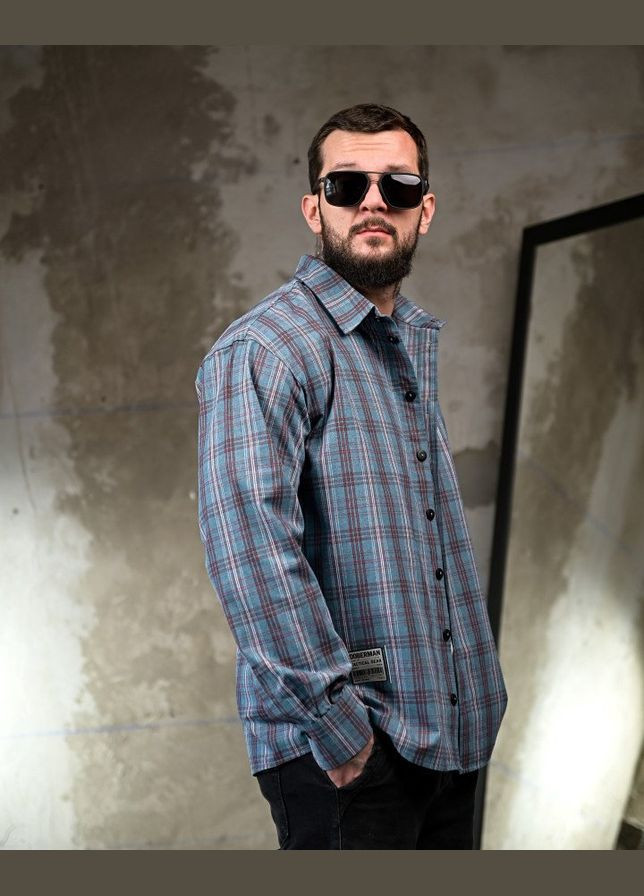 Синяя коктейльный, спортивная, карнавальный, повседневный, кэжуал, вечерний рубашка в клетку Freedom