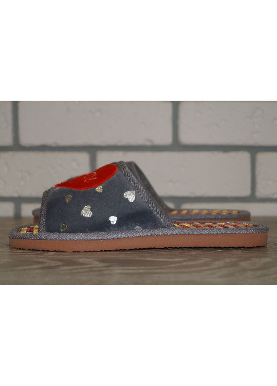 Жіночі домашні капці з бамбуковою устілкою та сердечком сірі No Brand Sollaza (291876859)