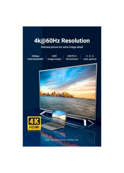 Оригинал! Кабель HDMI M - M, 50.0 м, V2.0, Optical 4K 60Гц 18Gbps Dolby 7.1 PVC Black Zinc Alloy Vention (399788279)