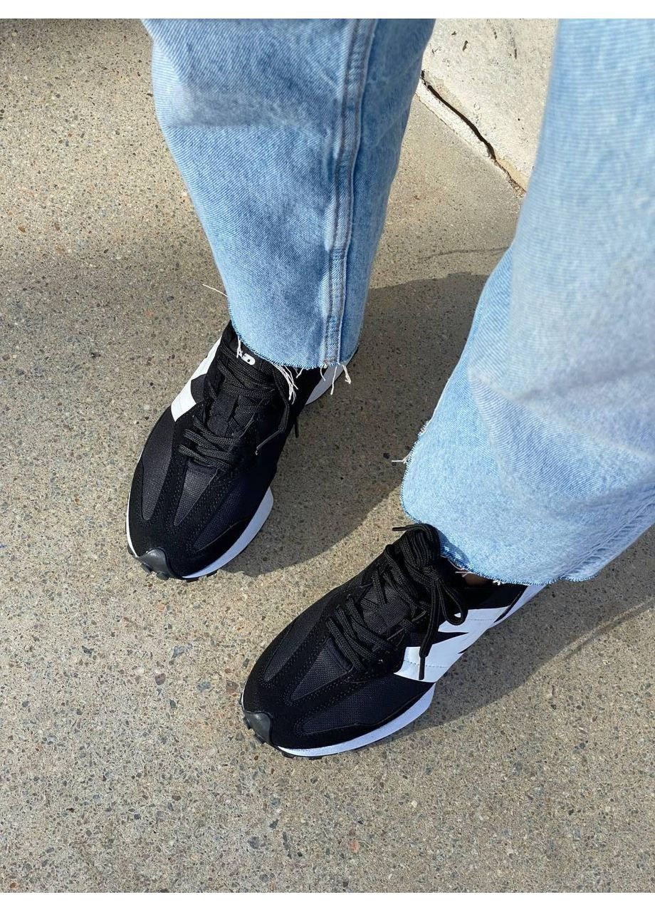 Черные демисезонные кроссовки мужские new balance 327 black white v3 нью беланс 327 No Brand