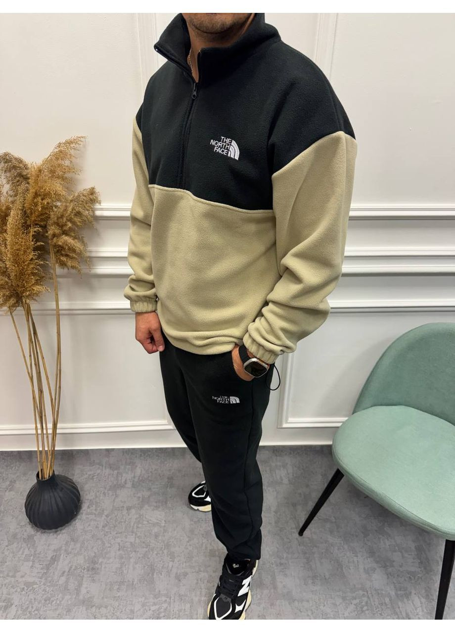 Бежевий демісезонний костюм 507 теплий,двосторонній фліс полар,штани та кофта the north face Україна