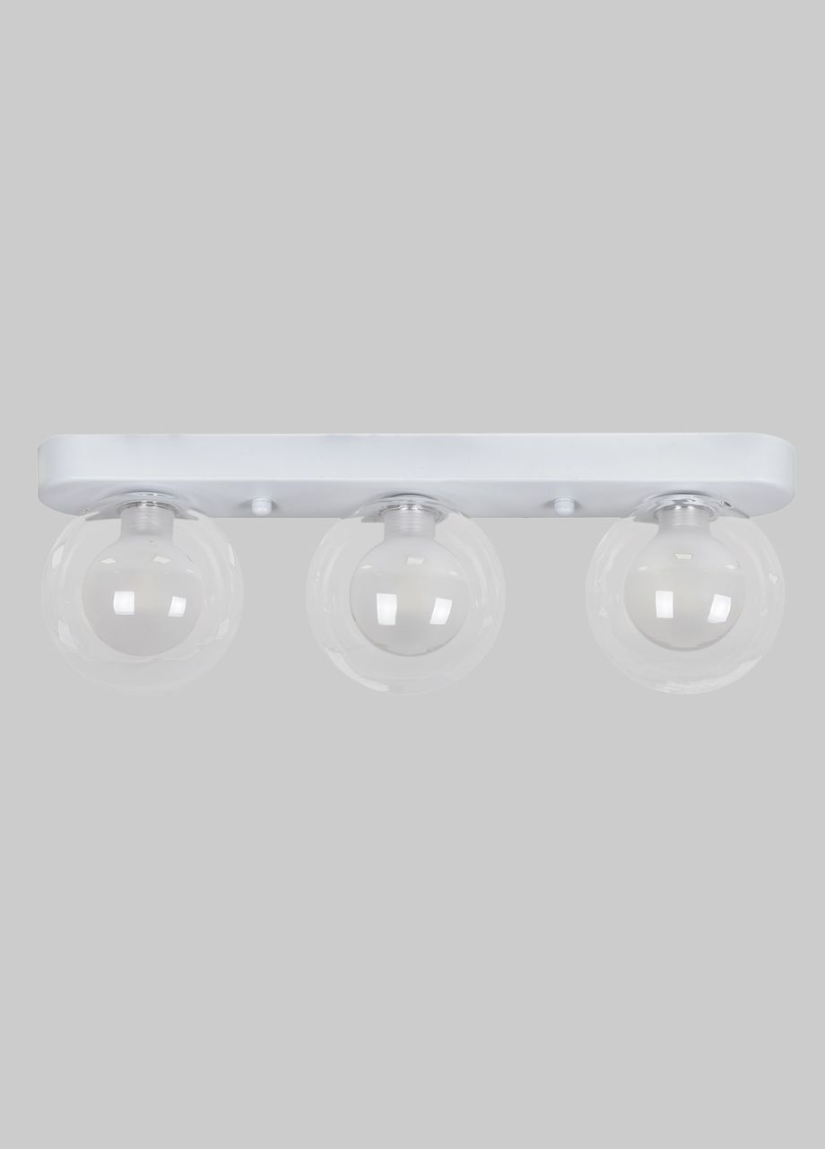 "Потрійний світильник із 3 кулястими плафонами "Glass Trio Light"(61-X100F-3 WH+CLWH (380)) No Brand (370071660)