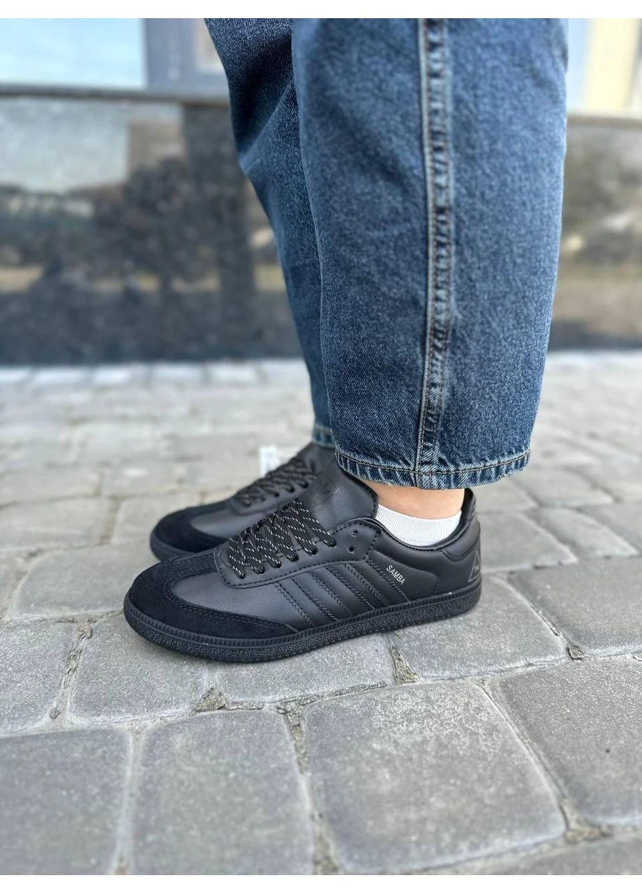 КРОСІВКИ ЖІНОЧІ ADIDAS PHARRELL WILLIAMS SAMBA HU CORE BLACK АДІДАС САМБА ЧОРНІ No Brand чорні демісезони (391064574)