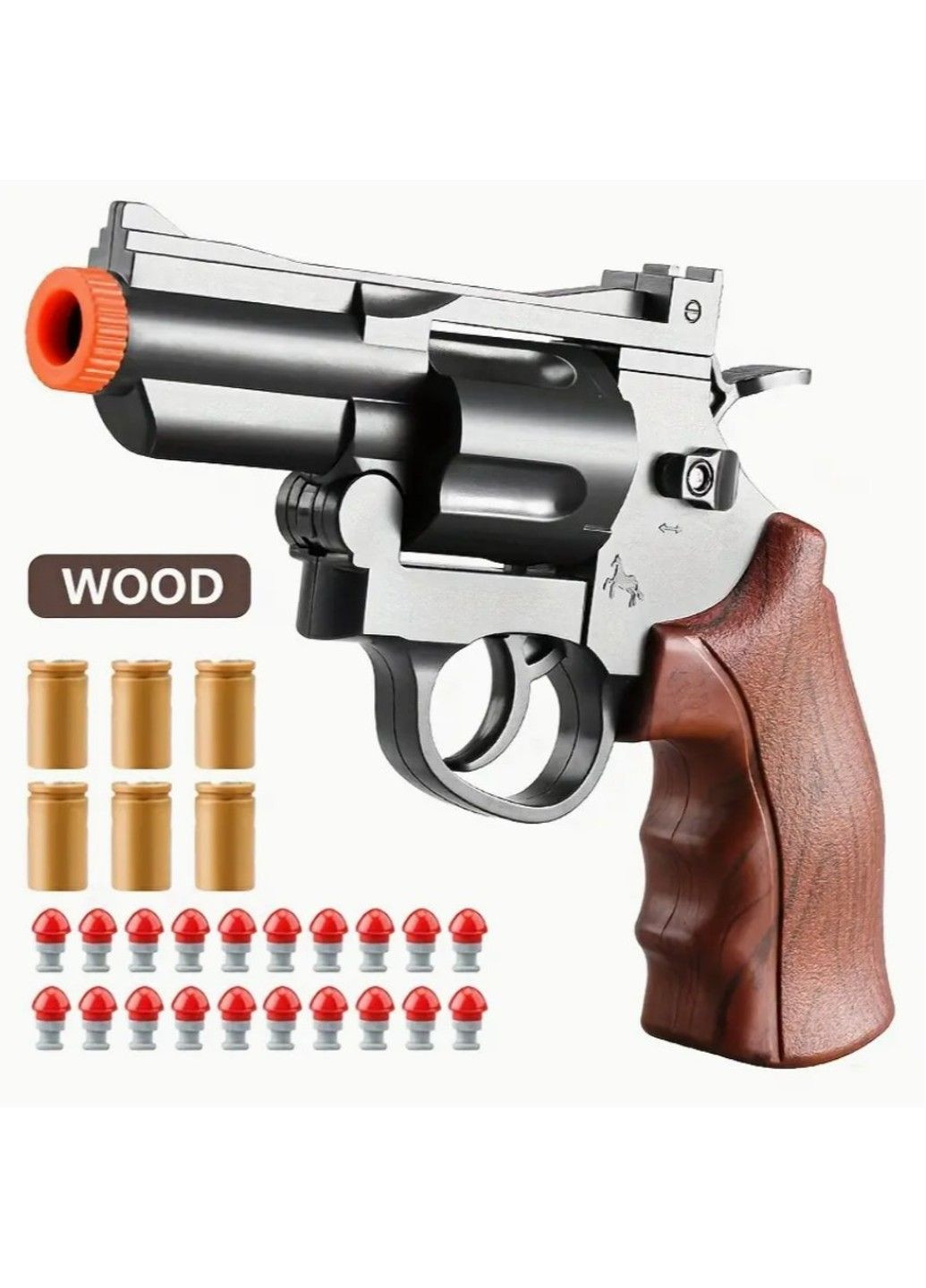 Іграшковий дитячий револьвер стріляє пластиковими кулями з гільзою No Brand (334003025)