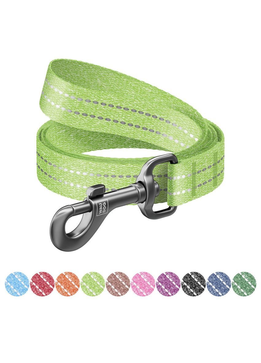 Повідець для собак Re-cotton світловідбиваючий, L-XXL, Ш 25 мм, Д 500 см салатовий WAUDOG (322641756)