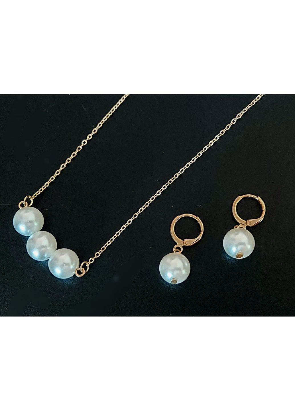 Комплект прикрас кольє та сережки "Делікатний" No Brand (361971490)