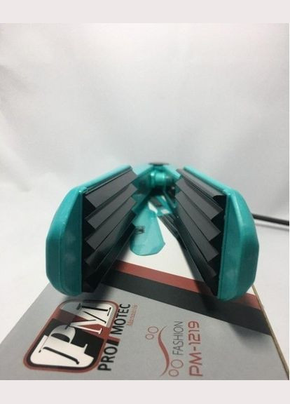 Випрямляч для волосся з гофре прасок шипці з регулятором температури Pm 1219 Pro Бірюзовий Promotec (306716576)