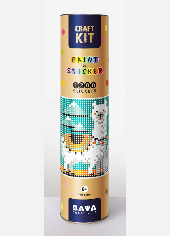 Картина по номерам стикерами в тубусе "Лама", 33х48см, 1200 стикеров. 1814 No Brand (313287432)