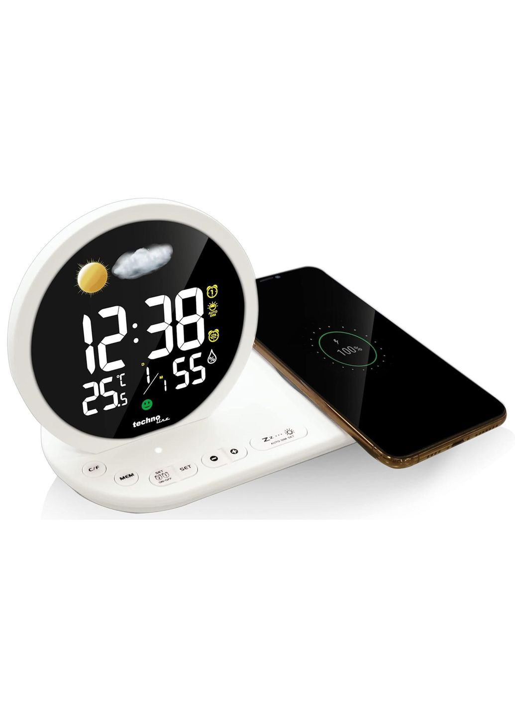 Годинник настільний WT427 Wireless Mobile Charging White (WT427) Technoline (315937220)