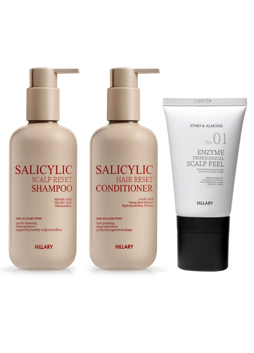 Комплект для глубокой очистки и восстановления волос и кожи головы Deep Cleanse & Hair Restoration Set Hillary (359378427)