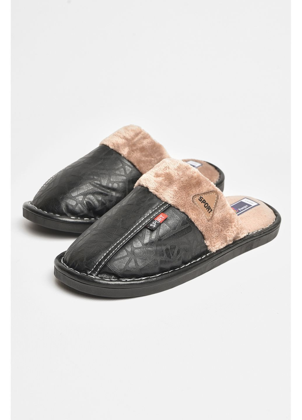 Капці кімнатні чоловічі чорного кольору Let's Shop (362082684)