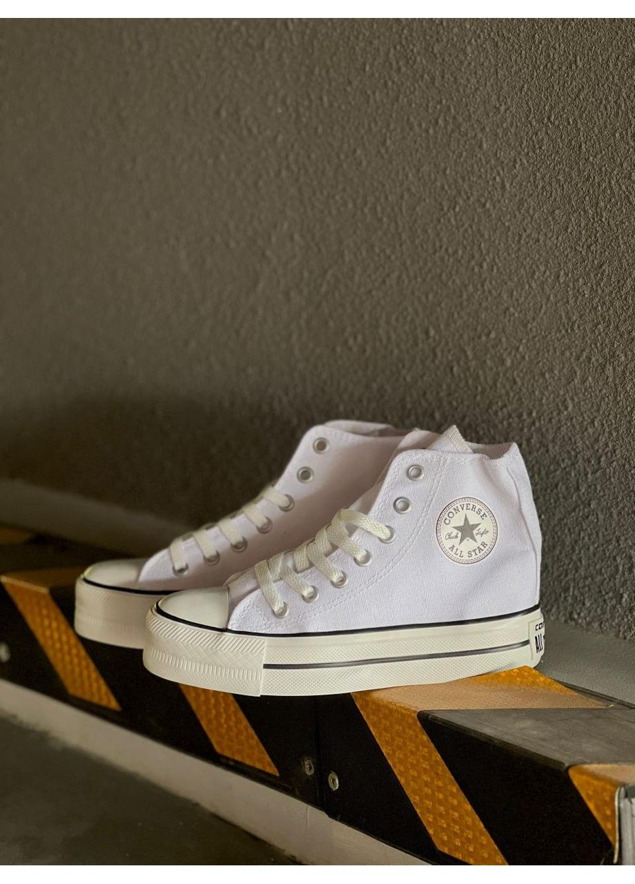 КЕДИ ЖІНОЧІ CONVERSE CHUCK TAYLOR HIGH WHITE КОНВЕРС No Brand білі демісезони (368885060)