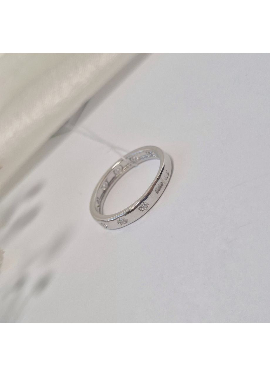 Серебряное кольцо Дорожка с Белыми Камнями размер серебро 925 пробы Родированное 4379р 1.70г No Brand (357215009)