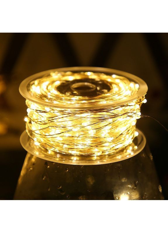 Гирлянда Роса 60 м медный зеленый провод USB, Пульт, 600 LED, теплый белый (желтый) No Brand (368150444)