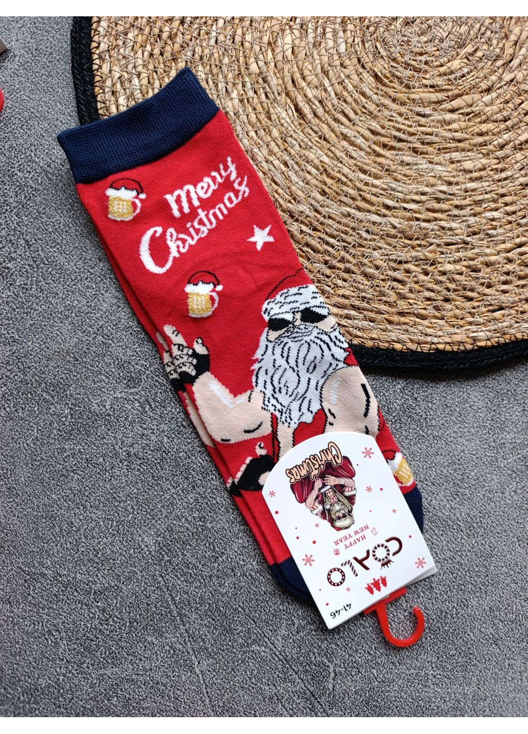 Тёмно-красные 1 пара носков Coalo новогодние (367584130)