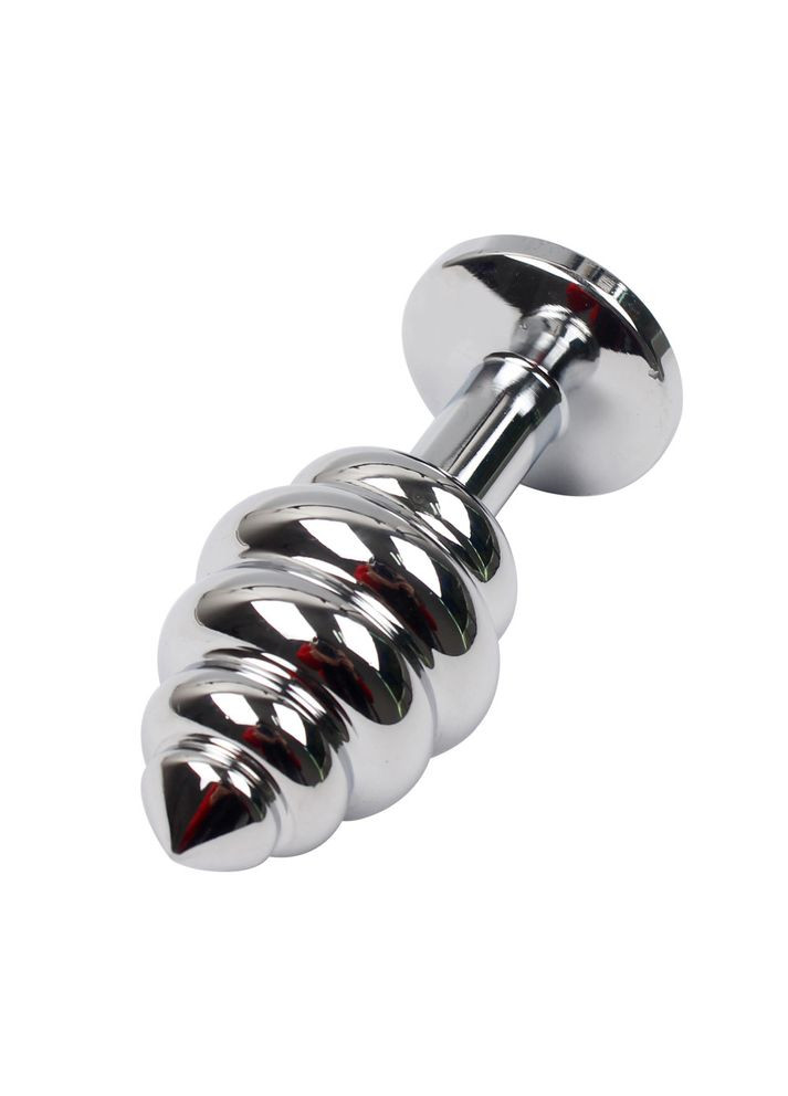 Анальна пробка з каменем S 2.8 см Swarovski Groove Crystal Plug спіральна ялинка маленька Focus (303909072)