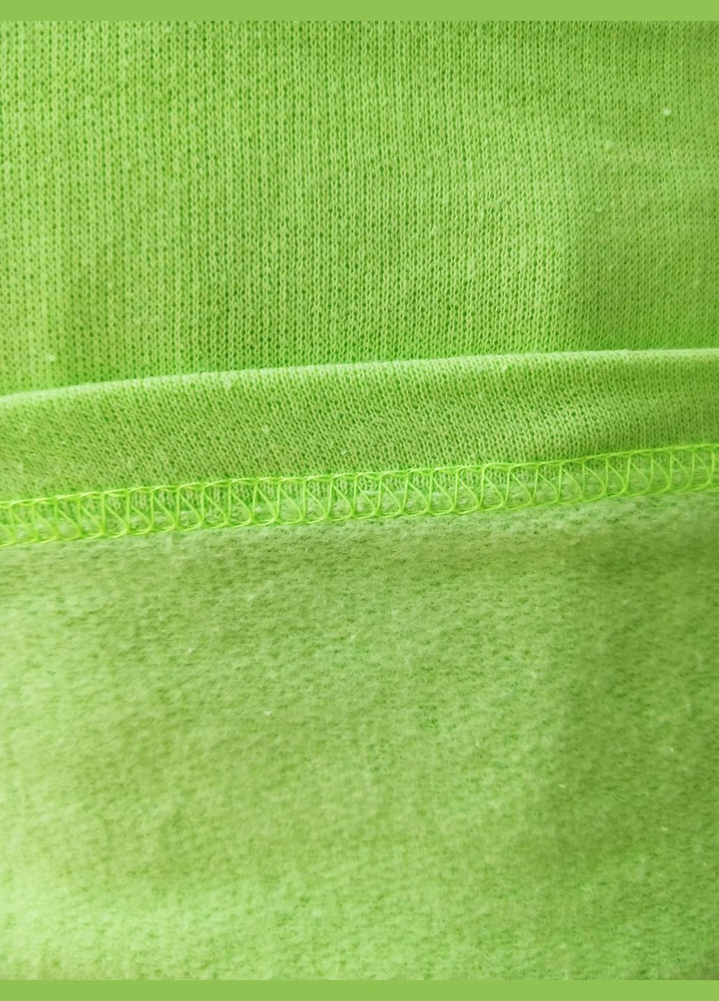 Комбінована всесезон піжама тепла жіноча на байці батал, кофта з довгим рукавом і штани, колір жовтий, зелений накат white fox, начіс No Brand