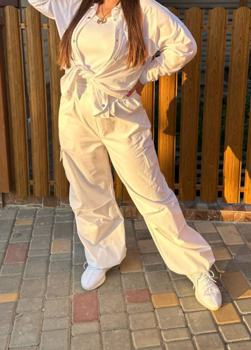 Брюки-карго с затяжками на штанинах Україна (322404446)