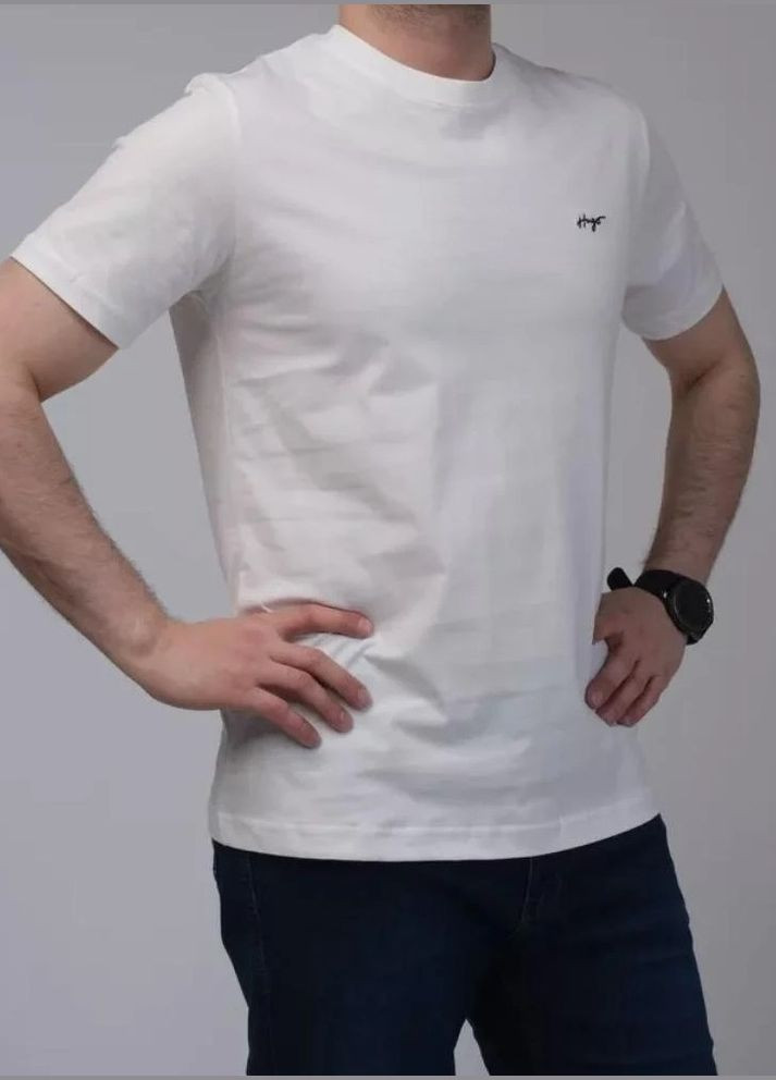 Белая футболка мужская Hugo Boss Relaxed-Fit Handwritten Logo