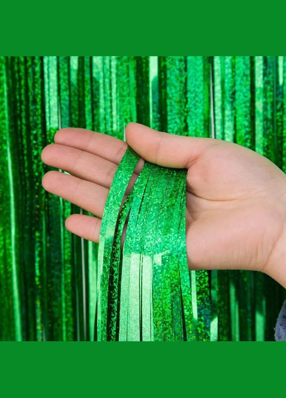 для фотозони з голограмою 1 м на 1 м зелений Jannet Дощик (316307142)