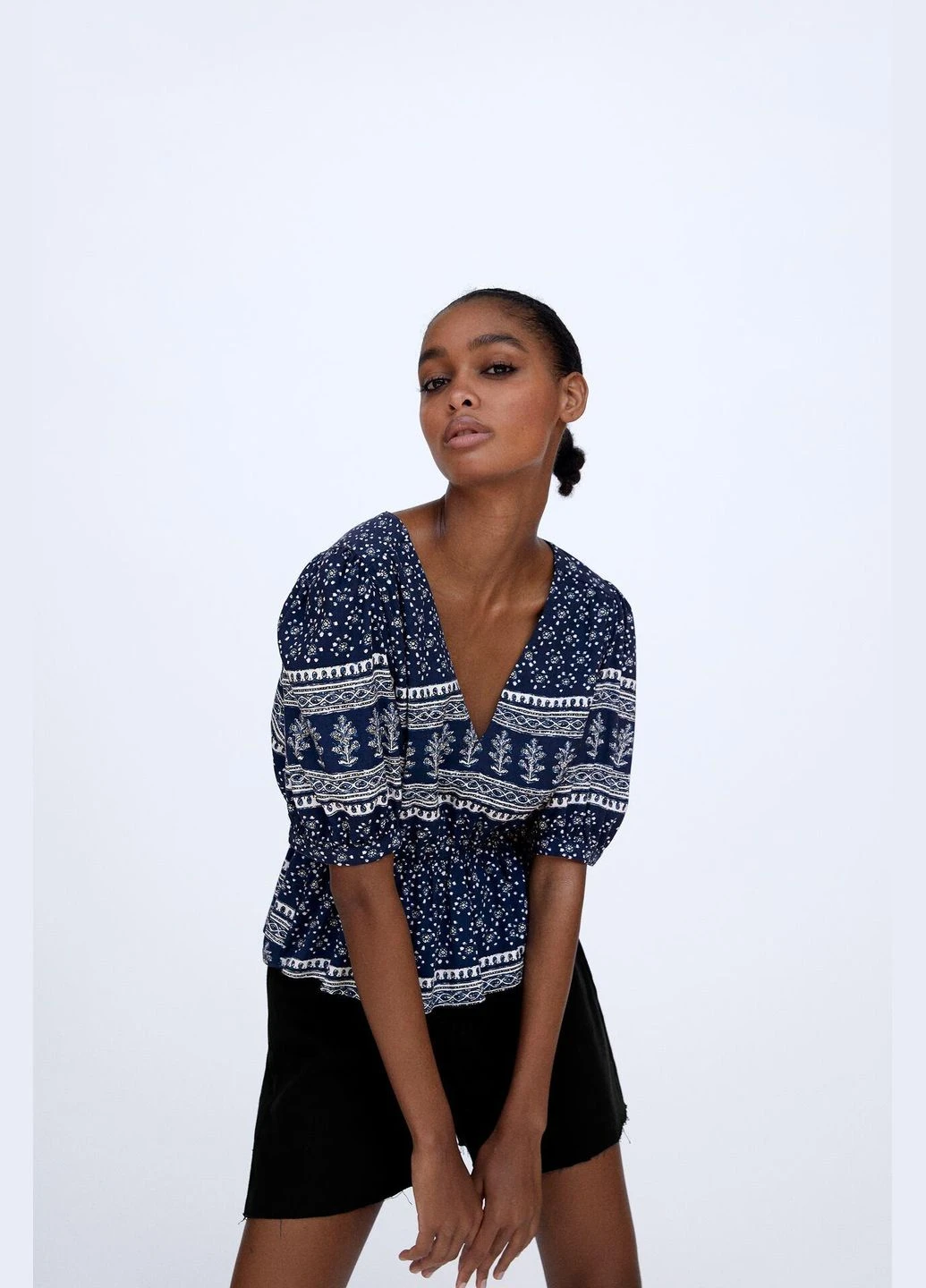 Топ лето,синий в узоры, Zara (295458172)
