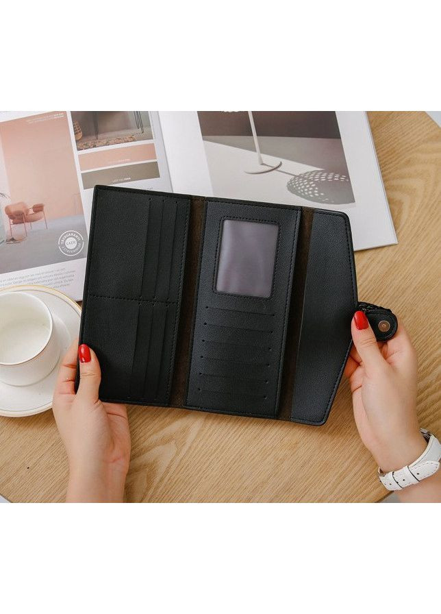 Женский кошелек клатч экокожа стильное портмоне с подковой черный No Brand (351536937)