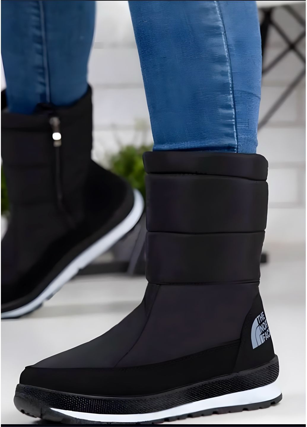 Жіночі зимові дутики чорного кольору No Brand (363023665)