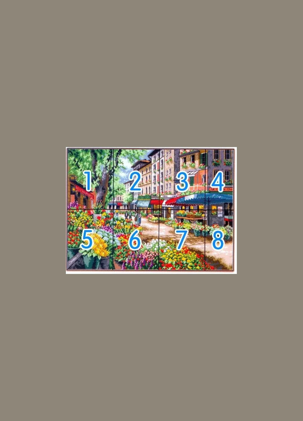 Набор для вышивания крестиком по нанесённой на канву схеме "Paris flower market" . AIDA 14CT printed, 57*44 с Joy Sunday (313614588)