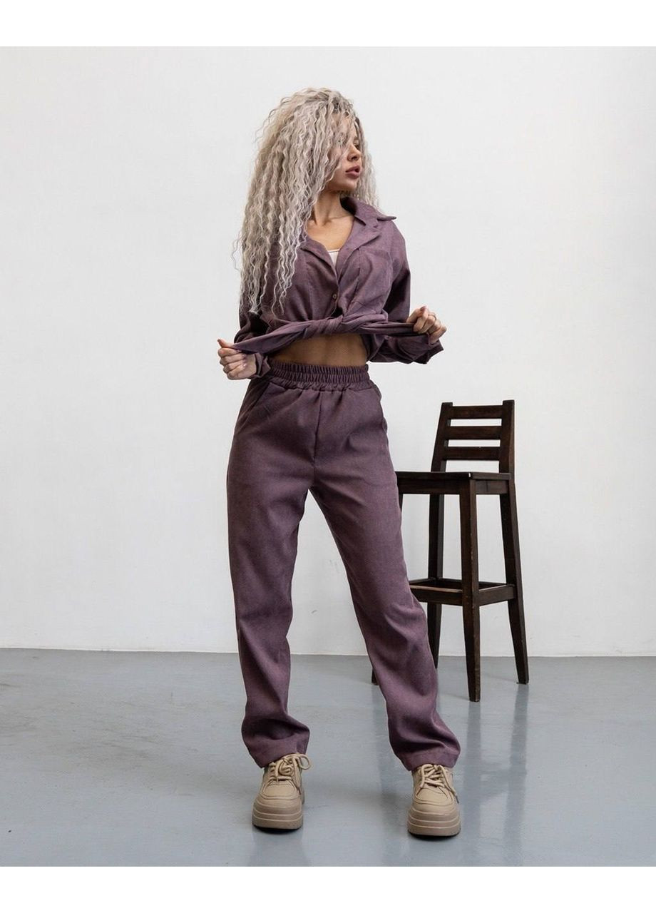 Жіночий Мікро вельветовий костюм: сорочка + штани Україна (361044131)