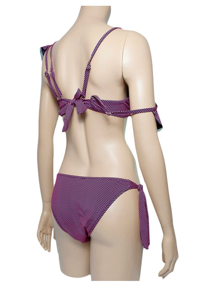 Сиреневый летний раздельный купальник с push-up и рюшами. модель 0282 арт.111 бандо, бикини, раздельный FUBA