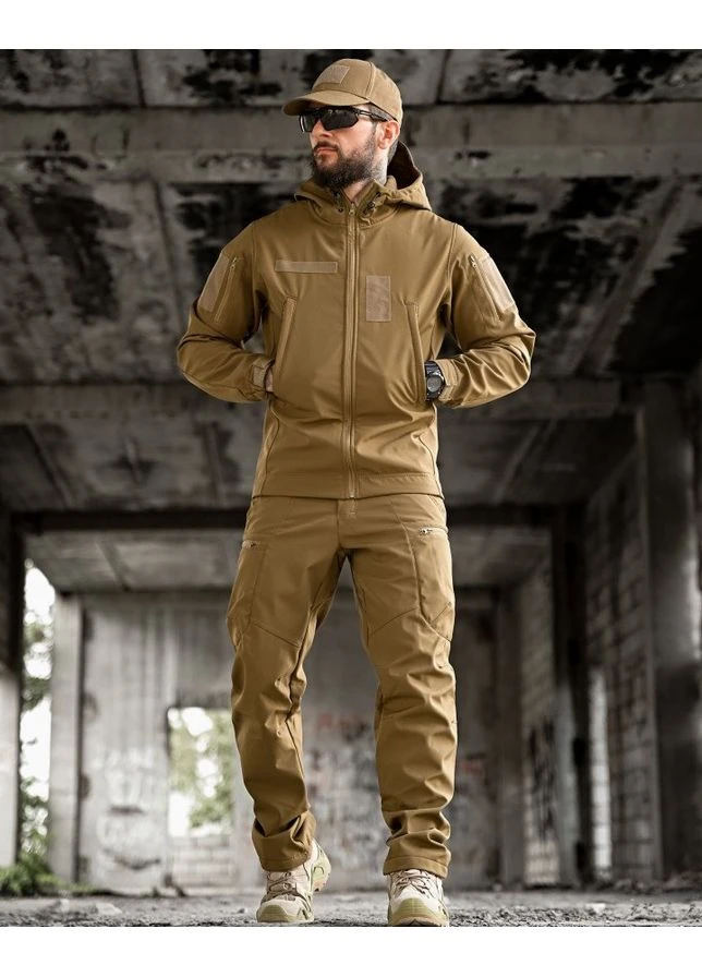 Тактичний костюм Softshell Aura водовідштовхувальний з липучками для шевронів і манжетами на хлястиках No Brand (355245491)