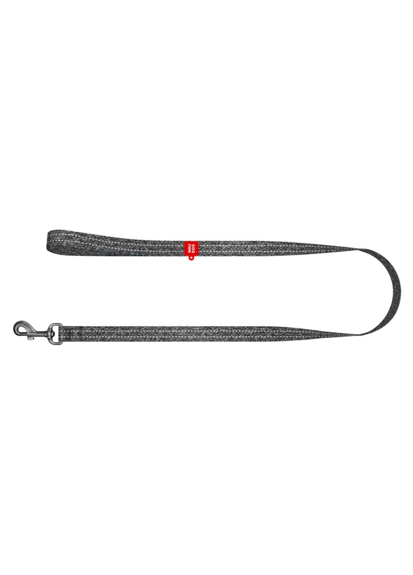 Повідець для собак з відновленої бавовни Re-cotton світловідбивний L-XXL Ш 25 мм Д 150 см сірий WAUDOG (322125307)