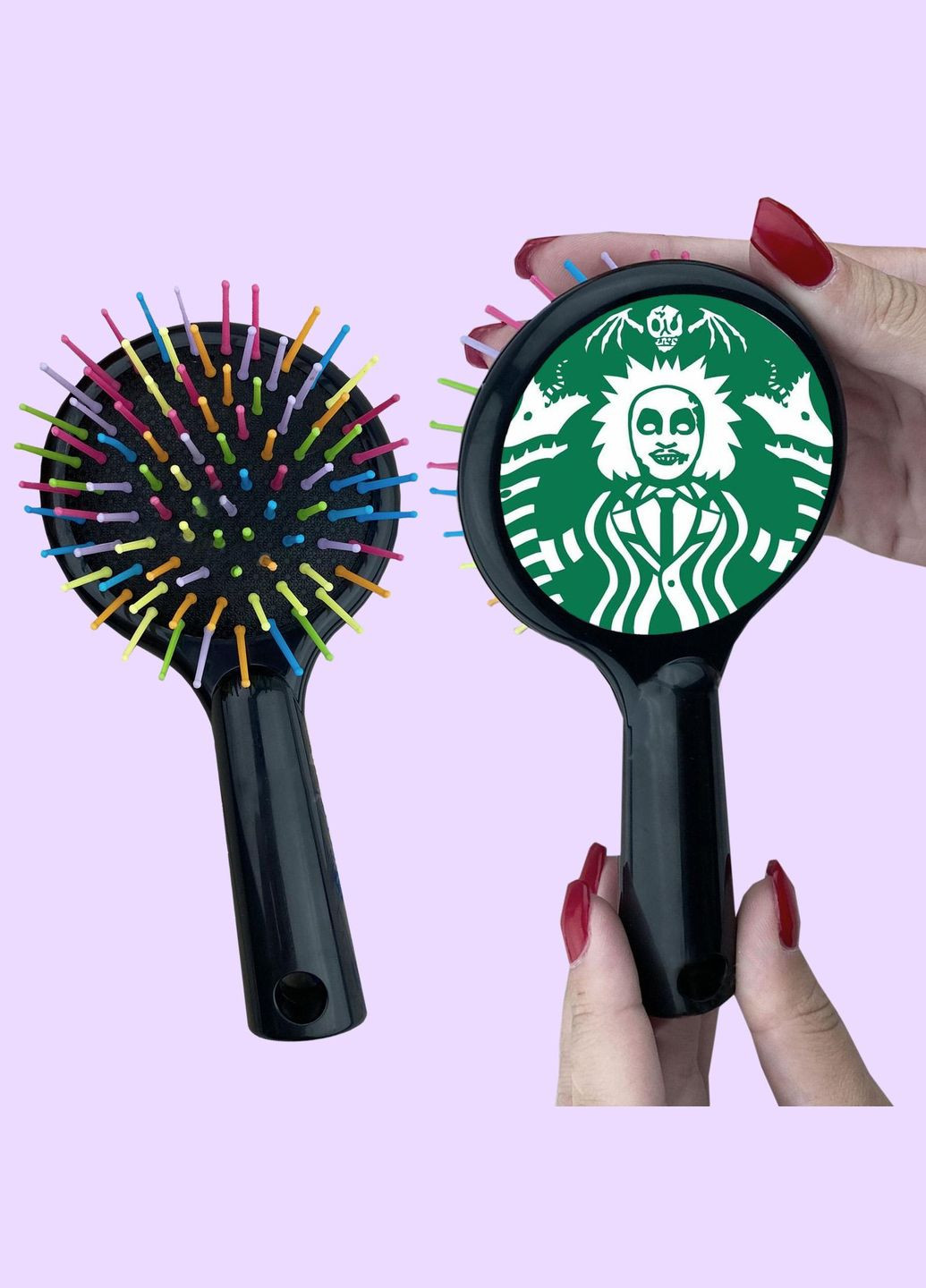 Расческа для волос с рисунком #00154 Черный No Brand (315045103)