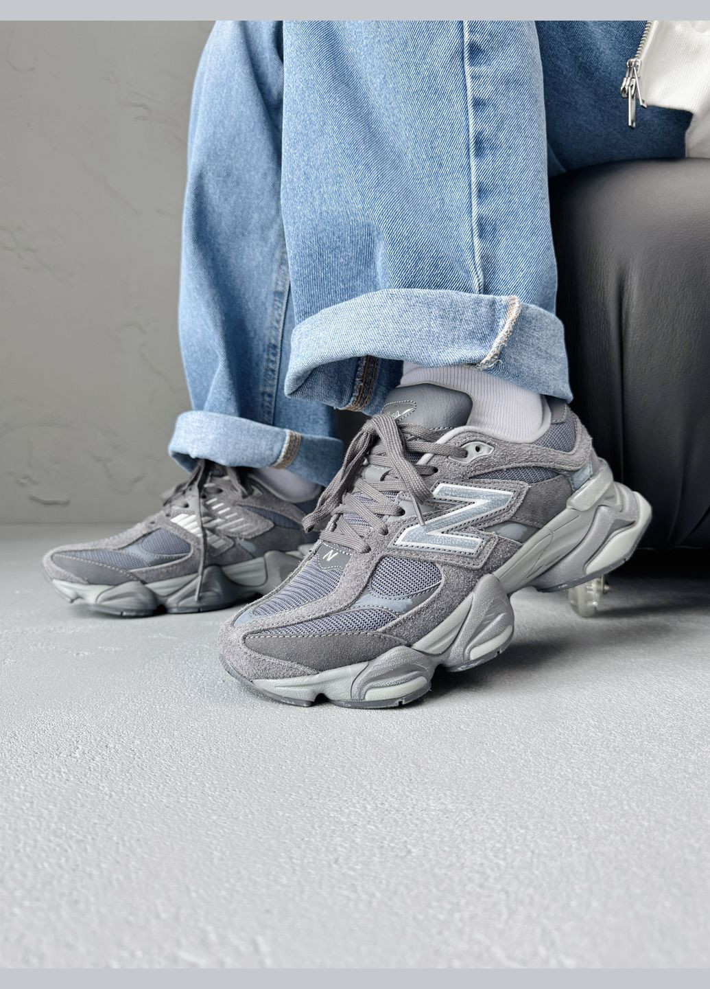 Кроссовки женские и мужские New Balance 9060 casterlock grey | Нью Беланс 9060 серые No Brand серые демисезоны (341089786)