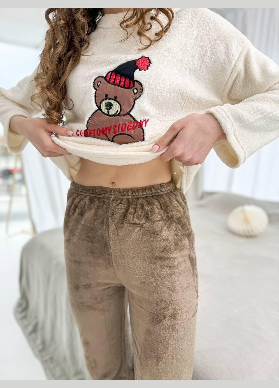 Бежевая зимняя пижама женская бежевая xs (2733) GT